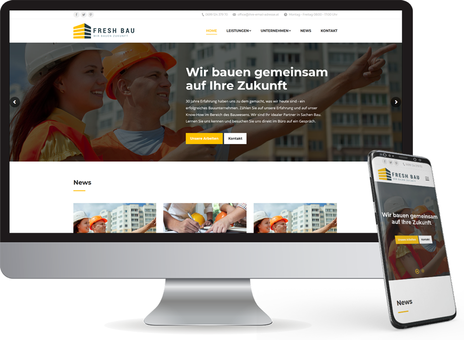 Homepage für Baufirma